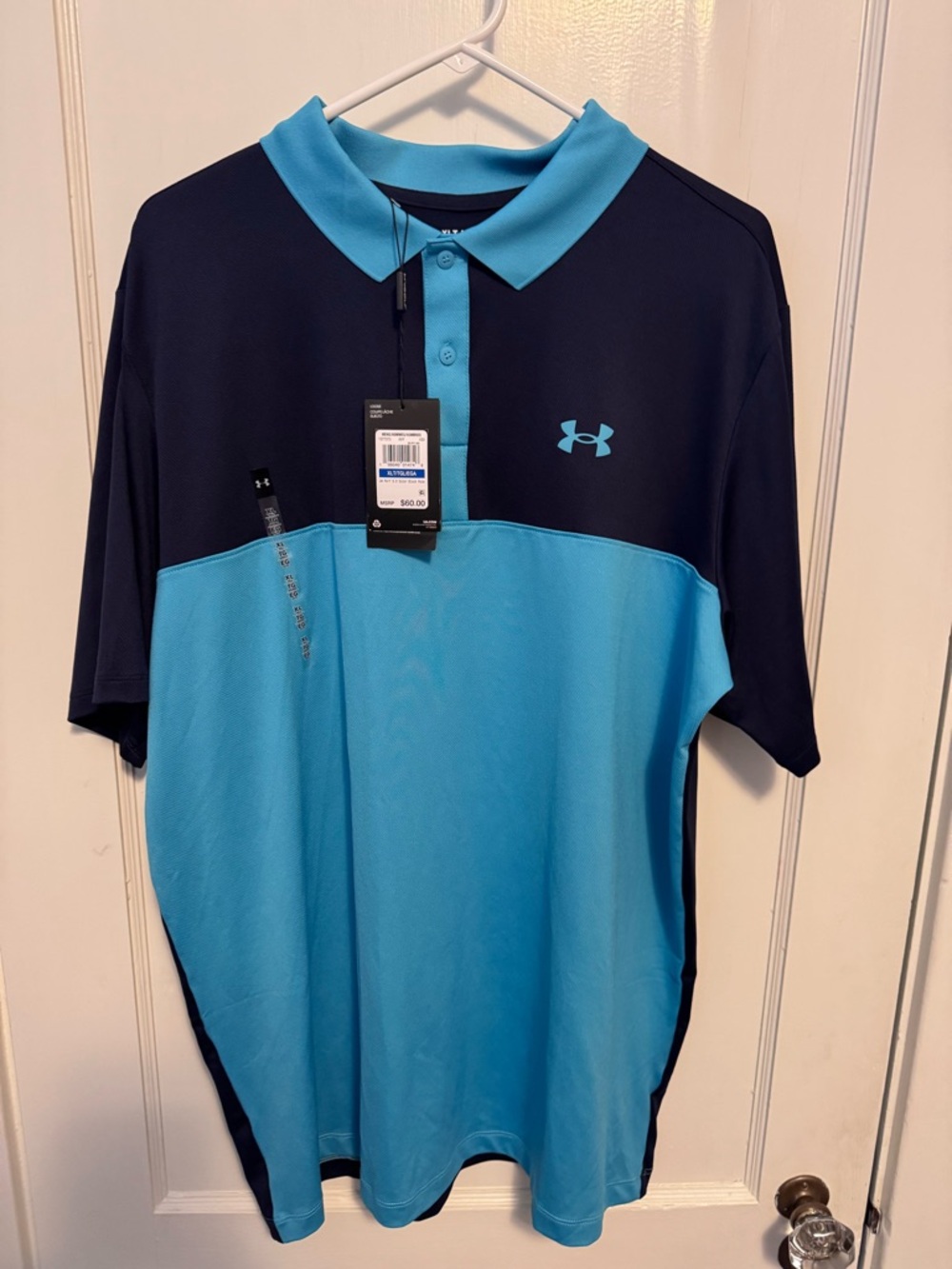 Under Armour Men’s Navy & Bright Blue Colorblock Polo